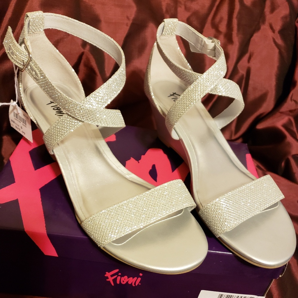 Silver Princess Fioni Wedge Heels